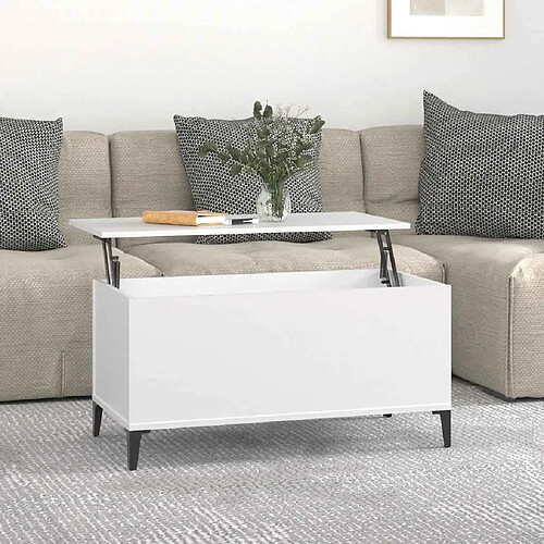 vidaXL Table basse Relevable - Blanc