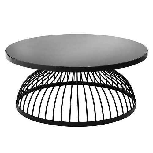Pegane Table basse ronde - Noir