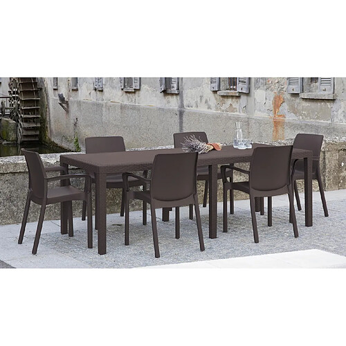 Alter Table de jardin extensible - Marron