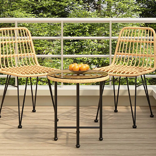 vidaXL Table salle à manger Ø50 cm Verre