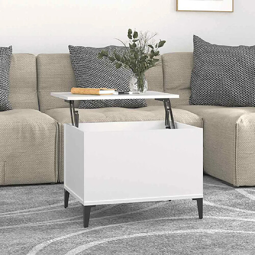 vidaXL Table Basse Blanc 60 cm