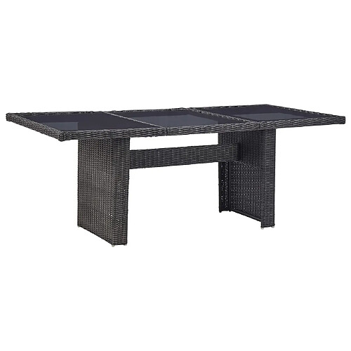 vidaXL Table à manger Noir 200x100 cm Verre