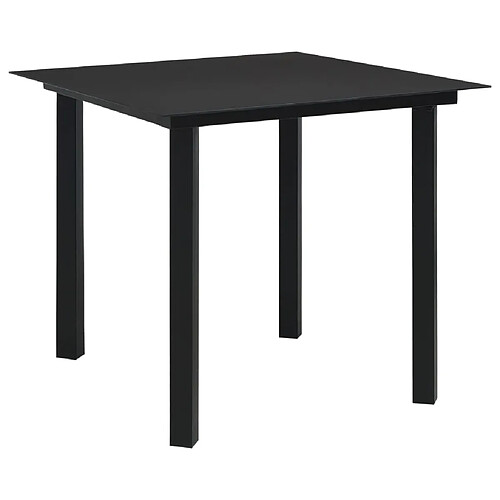 vidaXL Table à dîner jardin Noir 80x80x74 cm