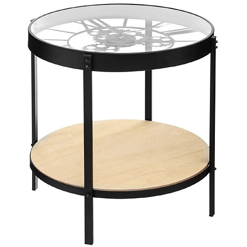 Pegane Table d'appoint ronde - Noir