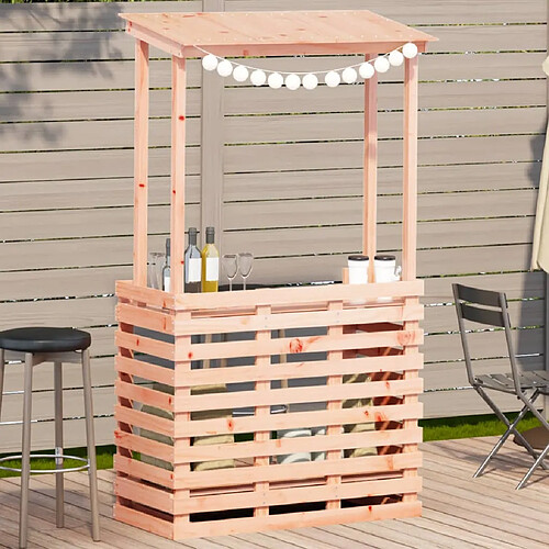 vidaXL Table de bar avec toit 112,5x57x195,5 cm - Douglas
