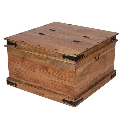 Bois & Chiffons Table basse coffre carrée acacia massif