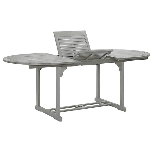 vidaXL Table de jardin extensible 150-200 cm Gris