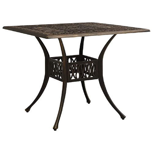 vidaXL Table jardin 90x90 - Aluminium bronze