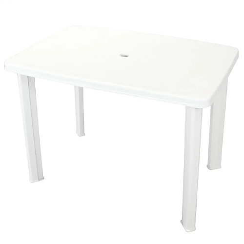 vidaXL Table de jardin 101x68x72 cm - Plastique - Blanc