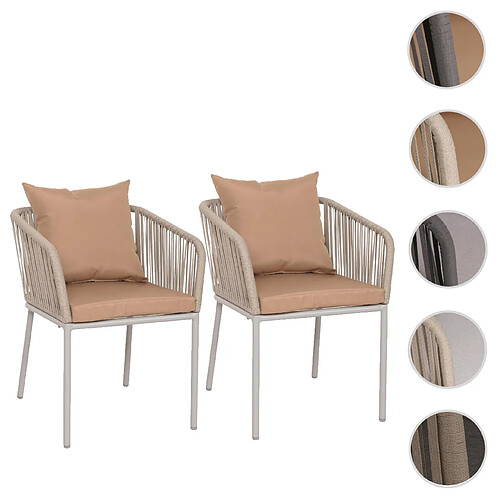 Mendler Lot de 2 chaises de jardin - Gris