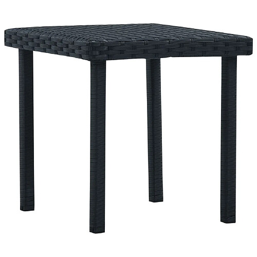 vidaXL Table à thé de jardin Noir résine tressée