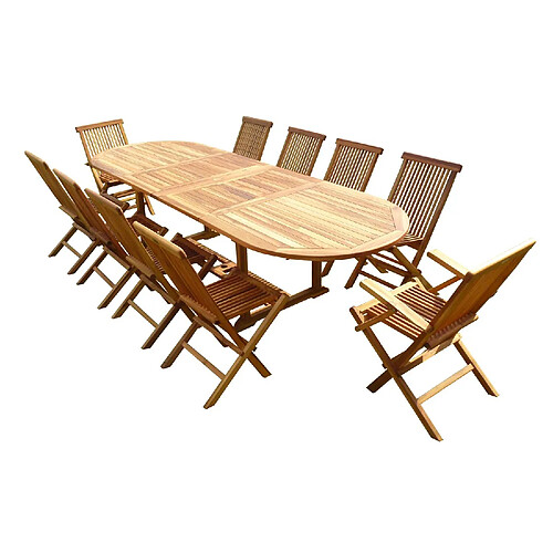 C&l jardin Table de jardin ovale - Marron