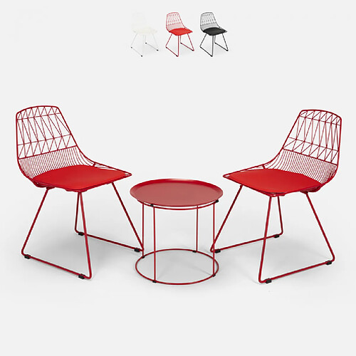 Ahd amazing home design Table de jardin ronde - Rouge