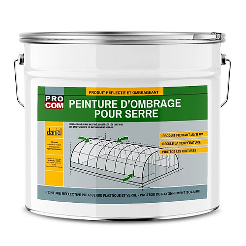 PRO COM PROCOM Peinture d'ombrage pour serre - 25 Kg - Blanc