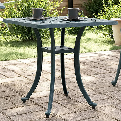 vidaXL Table de jardin en aluminium coulé - Vert
