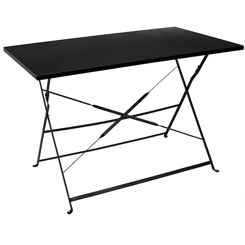 The home deco factory Table de jardin pliante Palerme - Noir