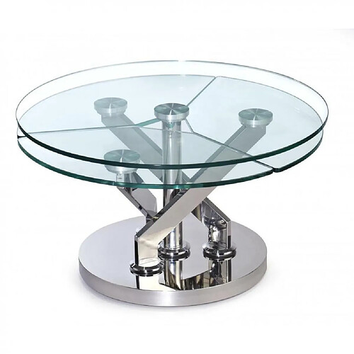 Inside 75 Table basse ronde pivotante - Transparent