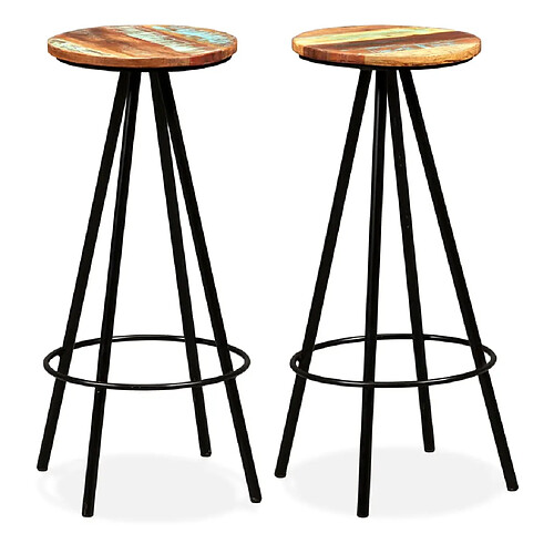 VIDAXL Tabourets de bar - Bois récupération