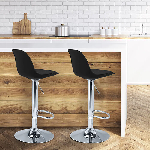 Idmarket MARKET Tabourets de bar KARL - Lot de 2 - Noir