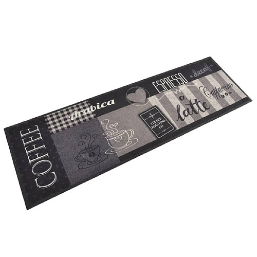 vidaXL Tapis Cuisine Lavable - Café Noir