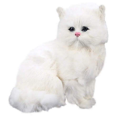 Peluche chat persan réaliste - Blanc