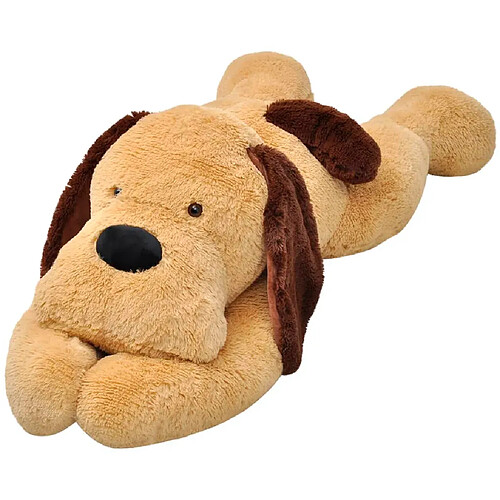 vidaXL Chien en peluche XXL Marron