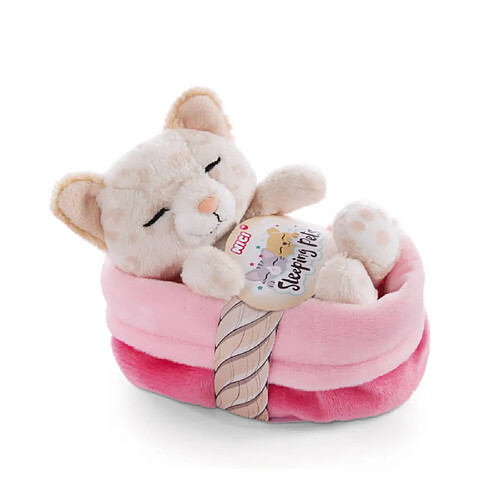 Nici peluche léopard endormi - Rose