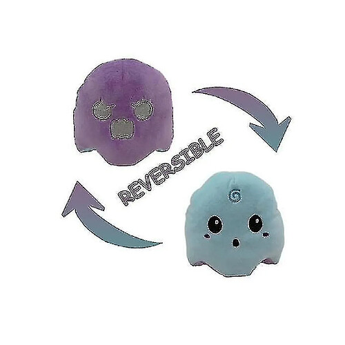 Peluche interactive fantôme réversible - Bleu clair et violet