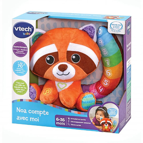 Vtech Peluche interactive Noa compte avec moi - Panda roux