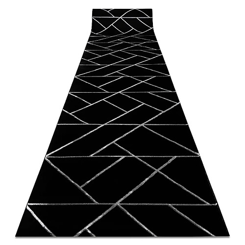 RUGSX Tapis de couloir EMERALD - Noir/argent 120x1000 cm