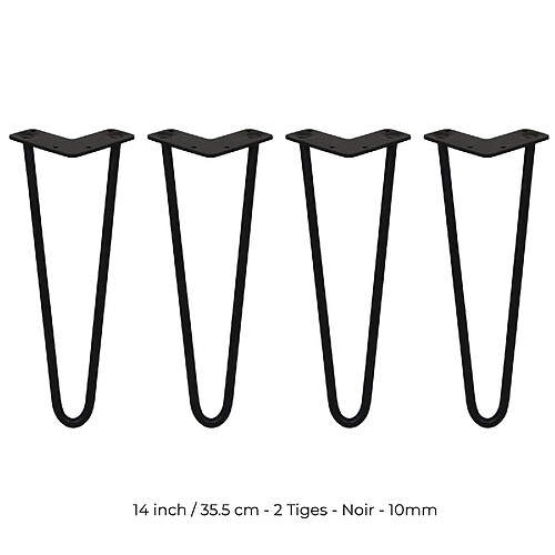 Monstershop pieds de table épingle à cheveux - noir