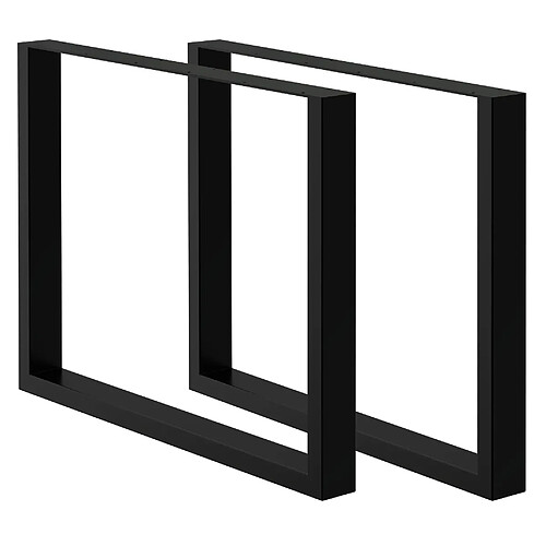 Ecd germany Pieds de table en acier - Noir