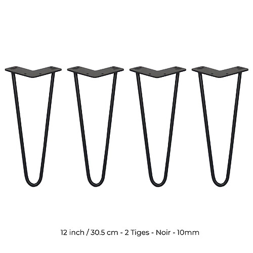 Monstershop Pieds de table épingle 2 tiges