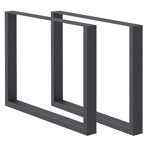 Ecd germany Pieds de table industriels - Gris foncé