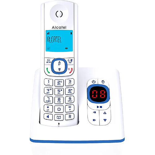 Alcatel téléphone fixe sans fil - blanc et bleu