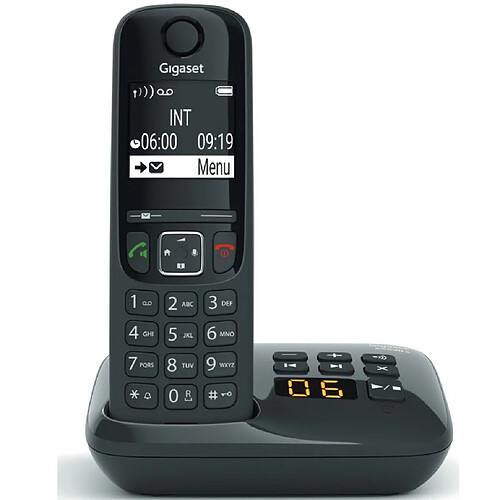 Téléphone sans fil dect noir avec répondeur - AS690ANOIR - GIGASET