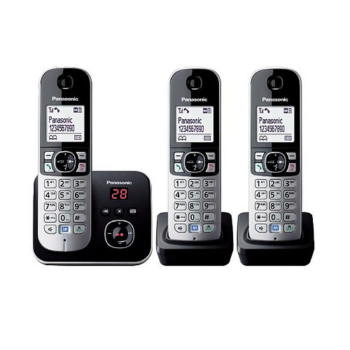 Panasonic téléphone fixe sans fil - Noir argent
