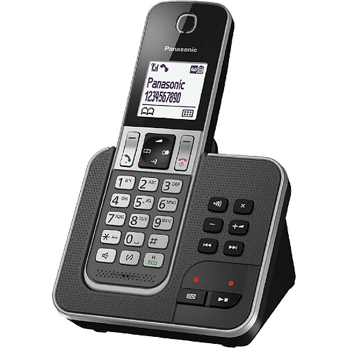 Panasonic téléphone fixe sans fil - Gris/noir