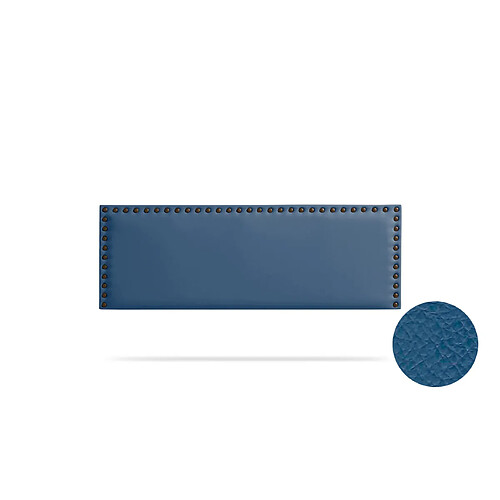 Tête de Lit Tapisée MODENA Simili cuir 145x55x8 cm - Bleu Foncé - Moonia