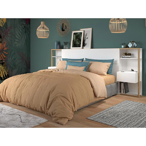 Vente-unique tête de lit MISTA - Blanc chêne