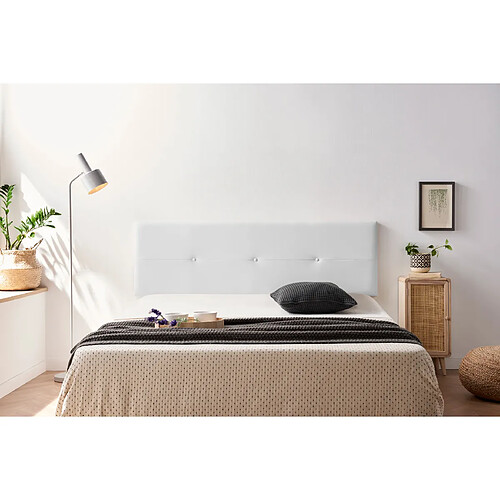 Tête de Lit Tapisée NAPOLI Simili cuir 145x50x5 cm - Argent - Moonia