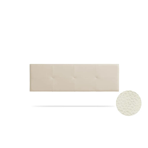 Tête de Lit Tapisée ALTEA Simili cuir 145x50x5 cm - Blanc Cassé - Moonia