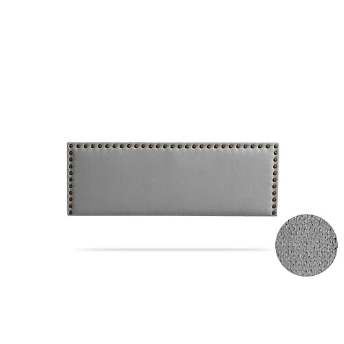Tête de Lit Tapisée MODENA Aqualine 90x55x8 cm - Gris Clair - Moonia