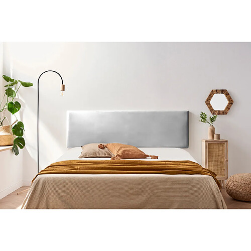 Tête de Lit Tapisée NOVA Simili cuir 115x50x5 cm - Argent - Moonia