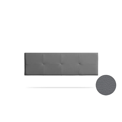 Tête de Lit Tapisée ALTEA Simili cuir 90x50x5 cm - Gris Foncé - Moonia