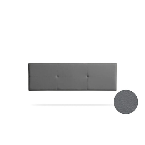 Tête de Lit Tapisée ALMA Simili cuir 145x50x5 cm - Gris Foncé - Moonia