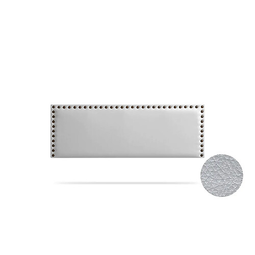 Tête de Lit Tapisée MODENA Simili cuir 145x55x8 cm - Argent - Moonia