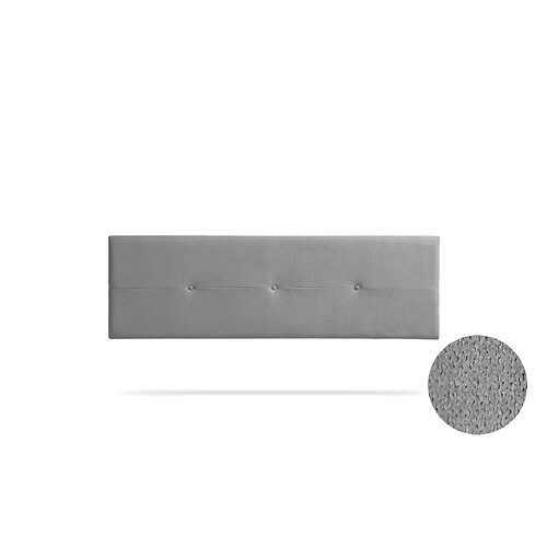 Tête de Lit Tapisée NAPOLI Aqualine 115x50x5 cm - Gris Clair - Moonia