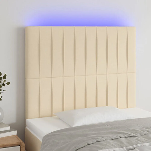 vidaXL Tête de lit à LED - Crème