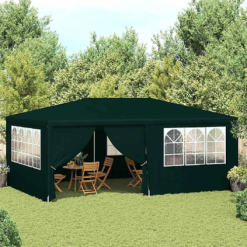 vidaXL Tente de réception avec parois latérales 4x6 m Vert 90 g/m²